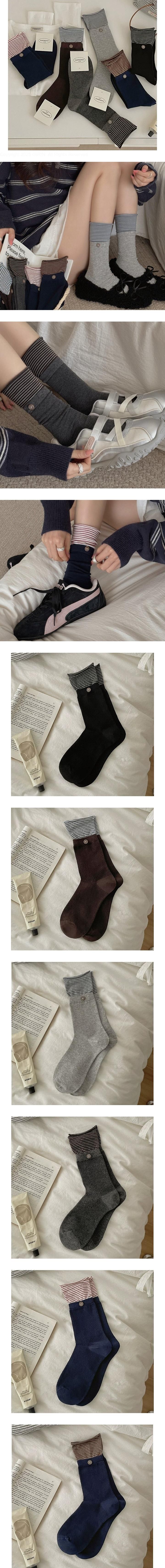 Miso - Korean Children Fashion - #minifashionista - Classic Button Socks