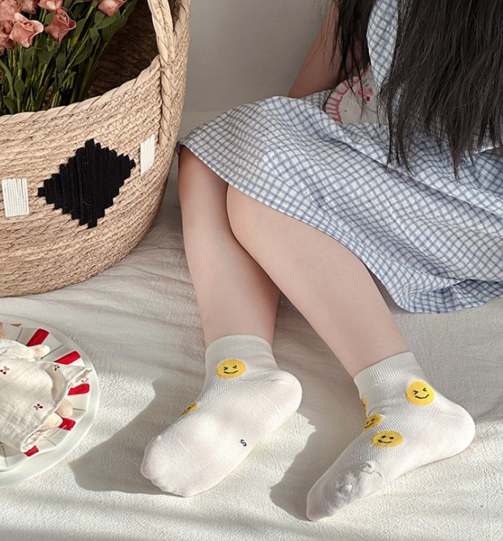 Miso - Korean Children Fashion - #magicofchildhood - Check Smile Socks Set - 4
