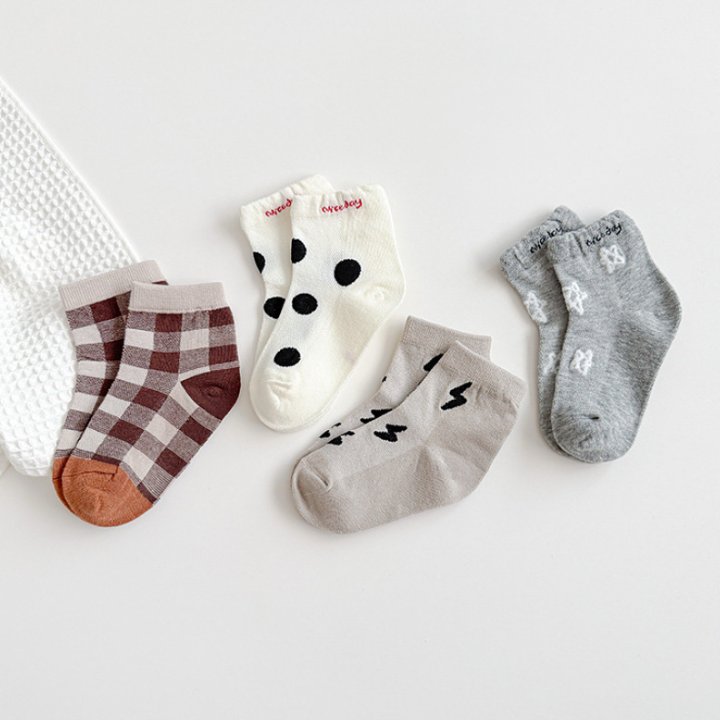 Miso - Korean Children Fashion - #minifashionista - Lightning Star Socks Set