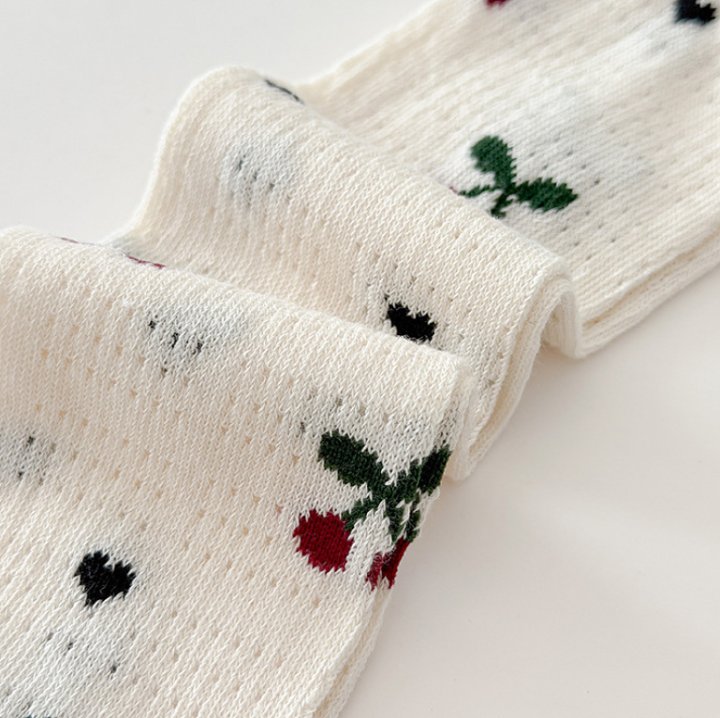 Miso - Korean Children Fashion - #minifashionista - Cherry Stripe Half Tights Set - 8