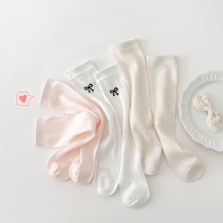 Miso - Korean Children Fashion - #minifashionista - Ribbon Soft Half Tights Set - 2