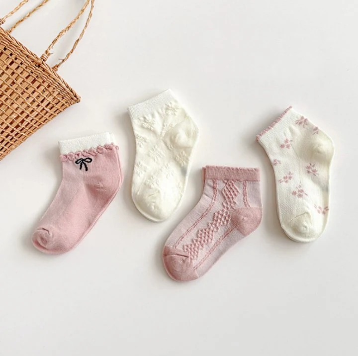 Miso - Korean Children Fashion - #prettylittlegirls - Ribbon Pink Socks Set