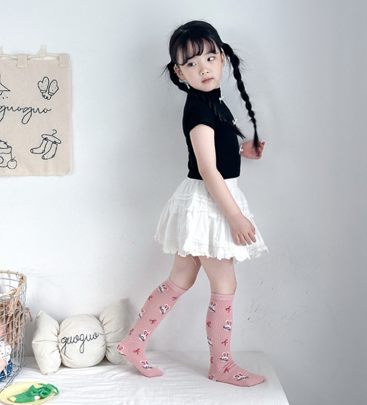 Miso - Korean Children Fashion - #prettylittlegirls - Pink Rabbit Half Tights Set - 12