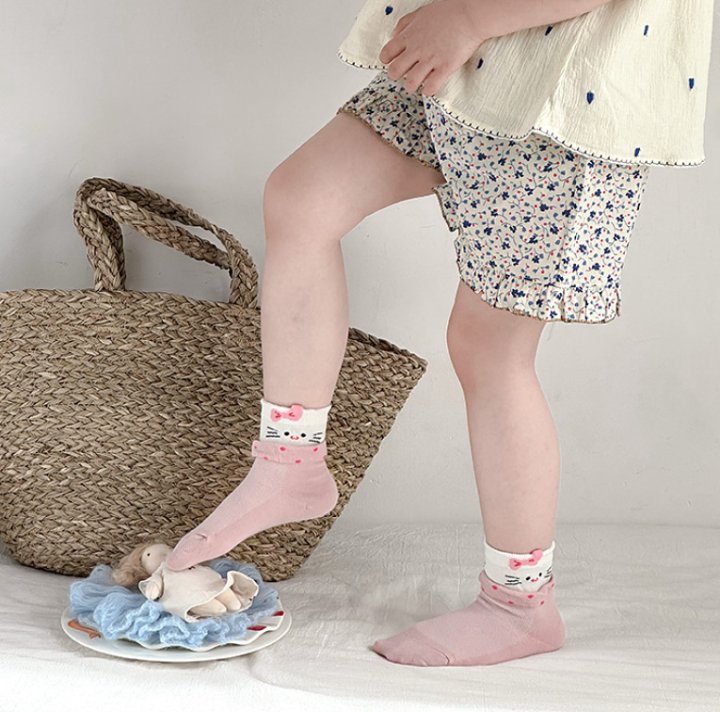 Miso - Korean Children Fashion - #stylishchildhood - Rabbit Kitty Socks Set - 3