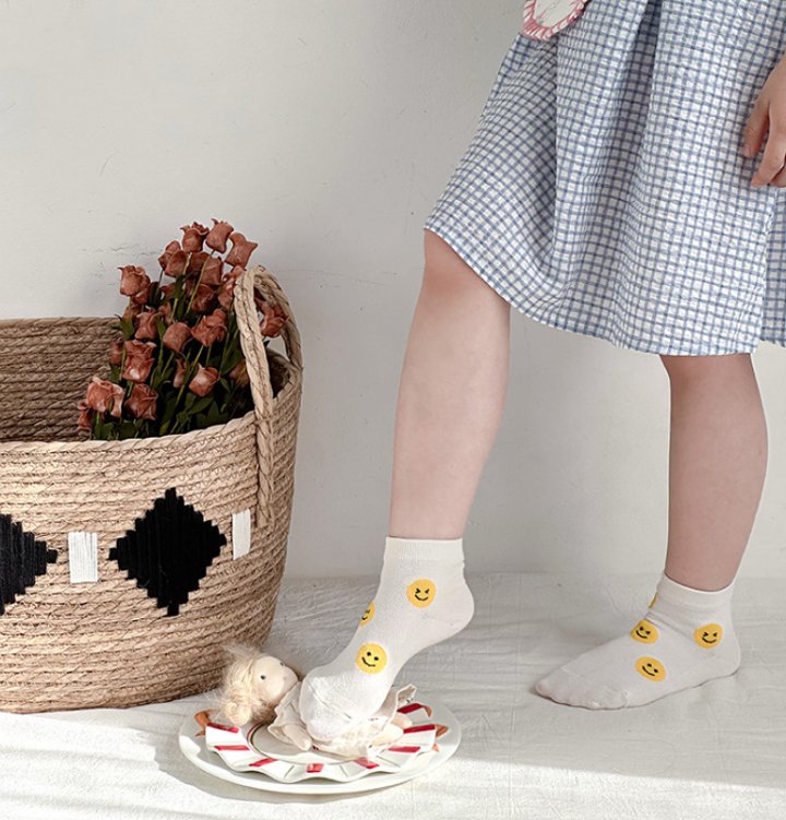 Miso - Korean Children Fashion - #todddlerfashion - Check Smile Socks Set - 6