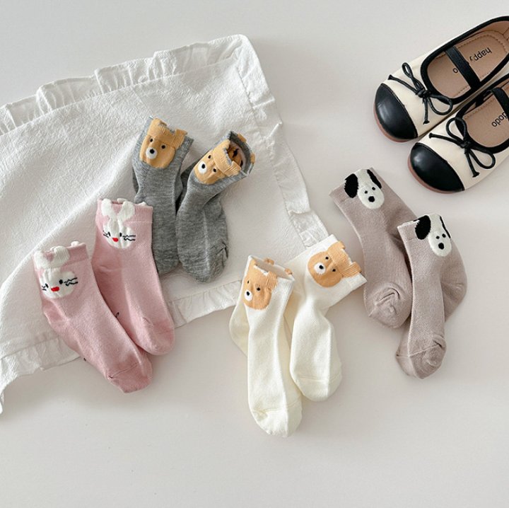 Miso - Korean Children Fashion - #todddlerfashion - Animal Friends Socks Set - 5