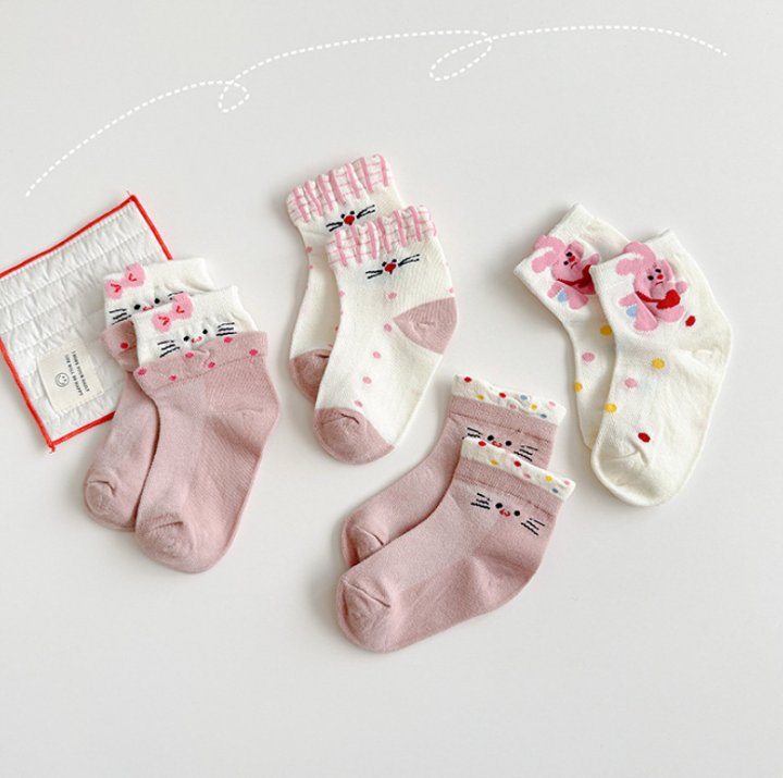 Miso - Korean Children Fashion - #todddlerfashion - Rabbit Kitty Socks Set