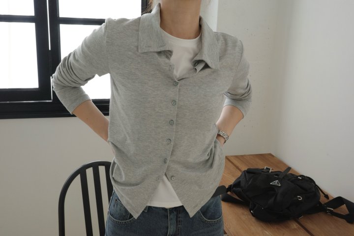 Moani - Korean Women Fashion - #momslook - High-Neck Button Cardigan - 5