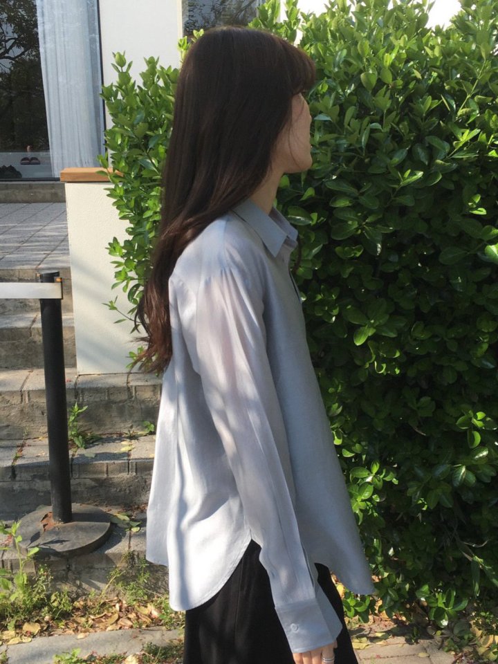 Moani - Korean Women Fashion - #momslook - Sheer Loose-Fit Shirt - 8