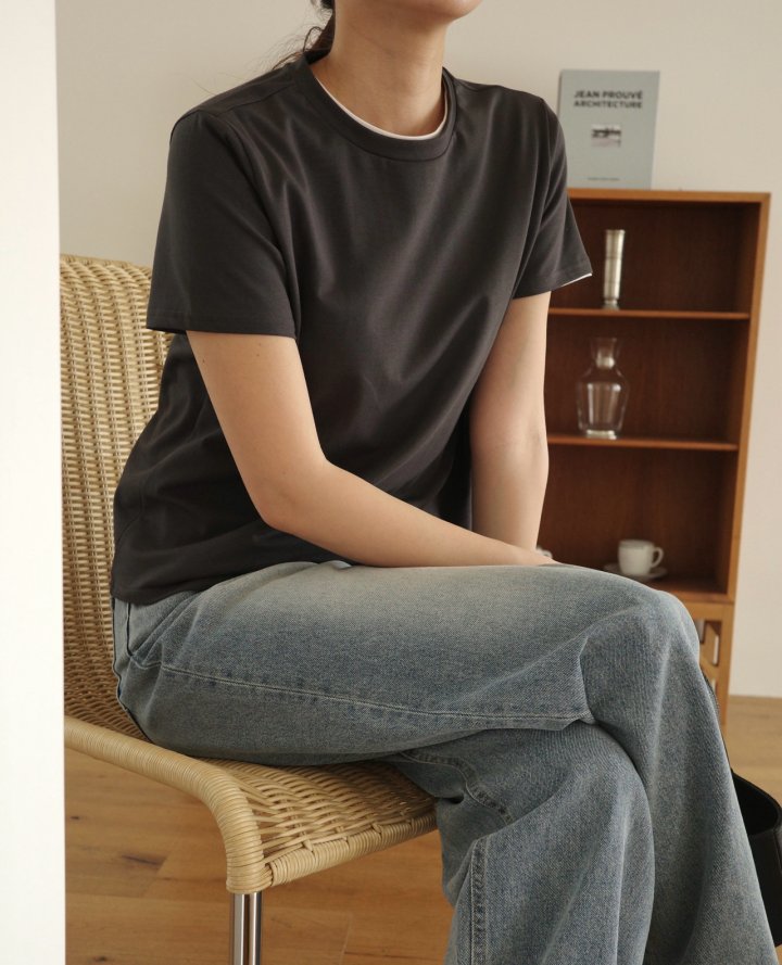 Moani - Korean Women Fashion - #momslook - Low Backline Tee - 6