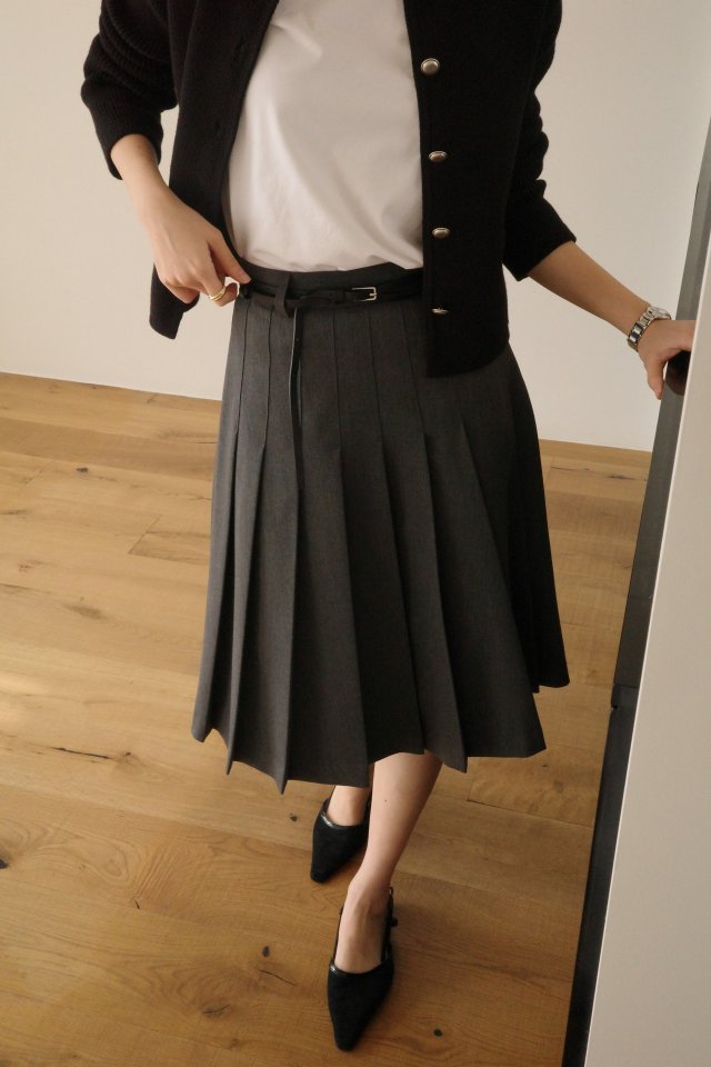 Moani - Korean Women Fashion - #womensfashion - Summer Wool Midi Pleated Skirt - 4