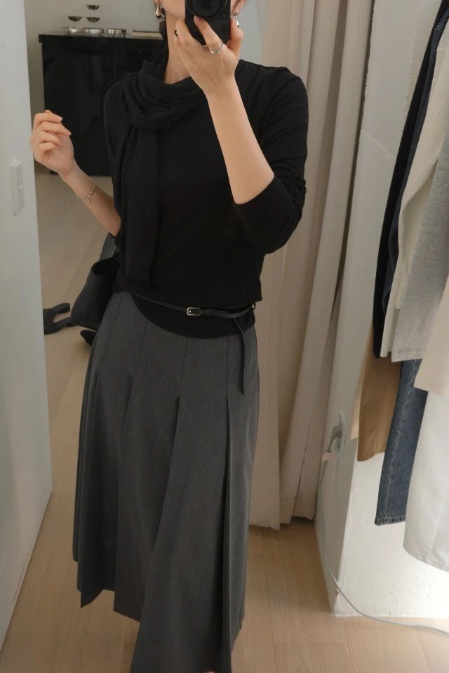 Moani - Korean Women Fashion - #momslook - Muffler Top Set - 3