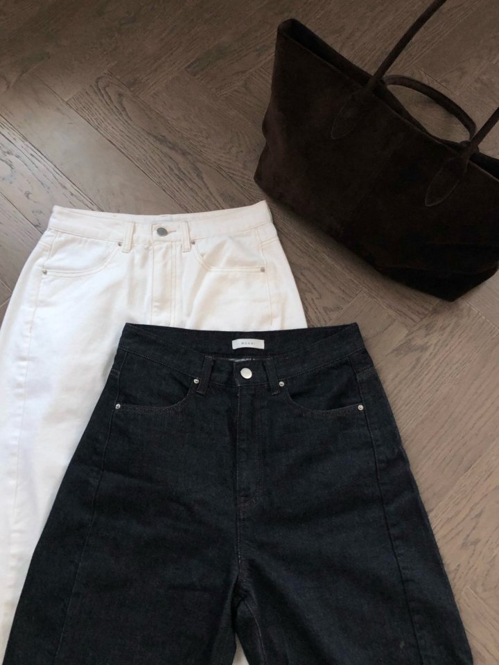 Moani - Korean Women Fashion - #romanticstyle - Curved Denim Pants - 12
