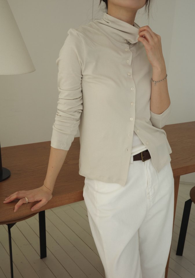 Moani - Korean Women Fashion - #thatsdarling - High-Neck Button Cardigan - 3