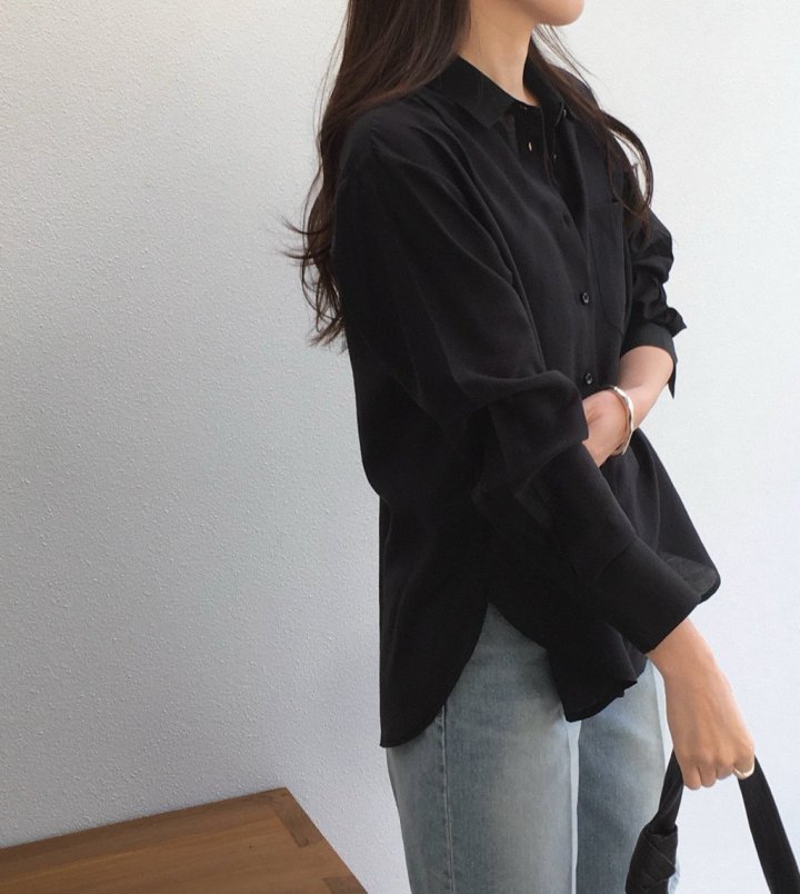 Moani - Korean Women Fashion - #womensfashion - Sheer Loose-Fit Shirt - 11