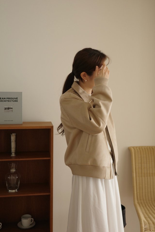 Moani - Korean Women Fashion - #womensfashion - Suede Bomber Jacket - 10