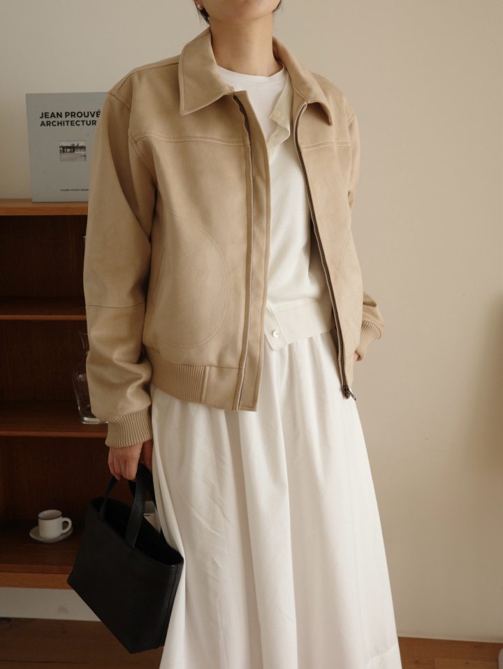 Moani - Korean Women Fashion - #womensfashion - Suede Bomber Jacket - 8