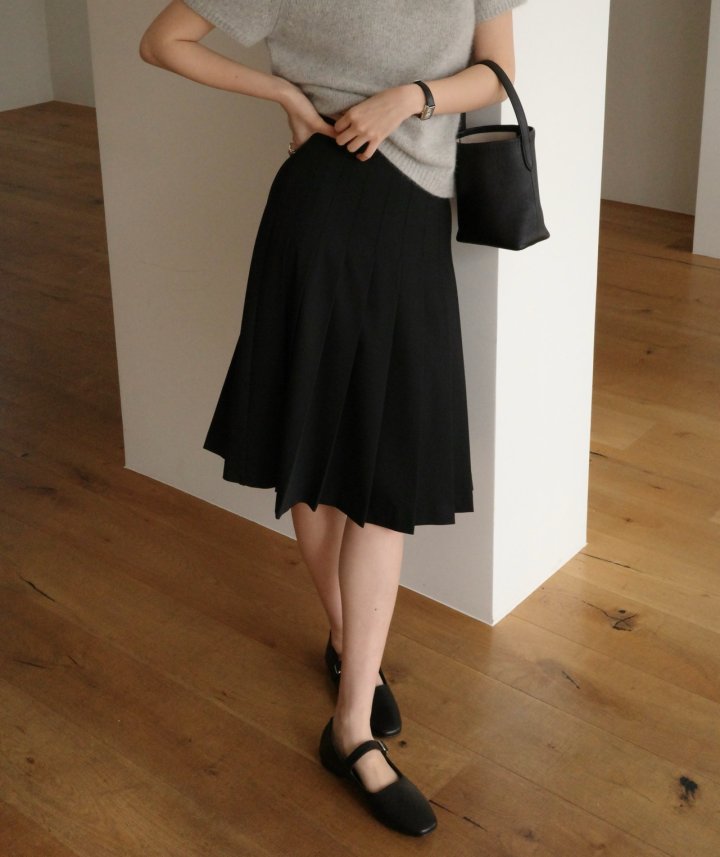 Moani - Korean Women Fashion - #womensfashion - Summer Wool Midi Pleated Skirt