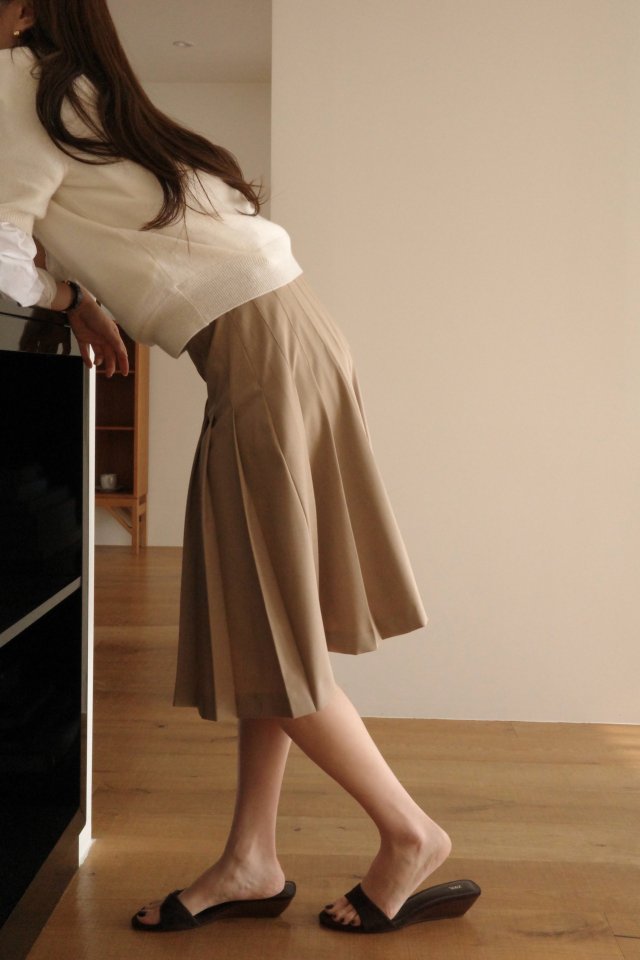 Moani - Korean Women Fashion - #womensfashion - Summer Wool Midi Pleated Skirt - 11