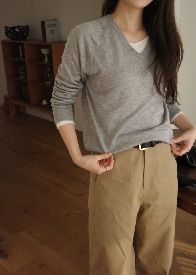 Moani - Korean Women Fashion - #womensfashion - Summer Silk-Wool V-Neck Knit - 8