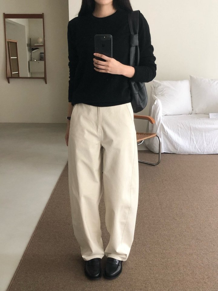 Moani - Korean Women Fashion - #womensfashion - Wool Cashmere Double-Rib Round-Neck Knit - 2