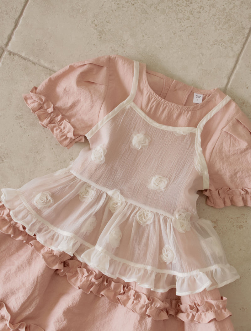 Momo Ann - Korean Children Fashion - #Kfashion4kids - Rose Strap One-piece - 2