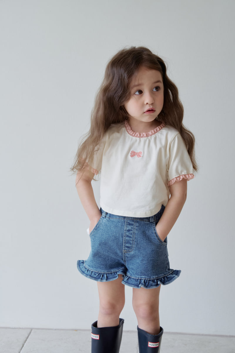 Momo Ann - Korean Children Fashion - #childofig - Ribbon Lace Tee - 12