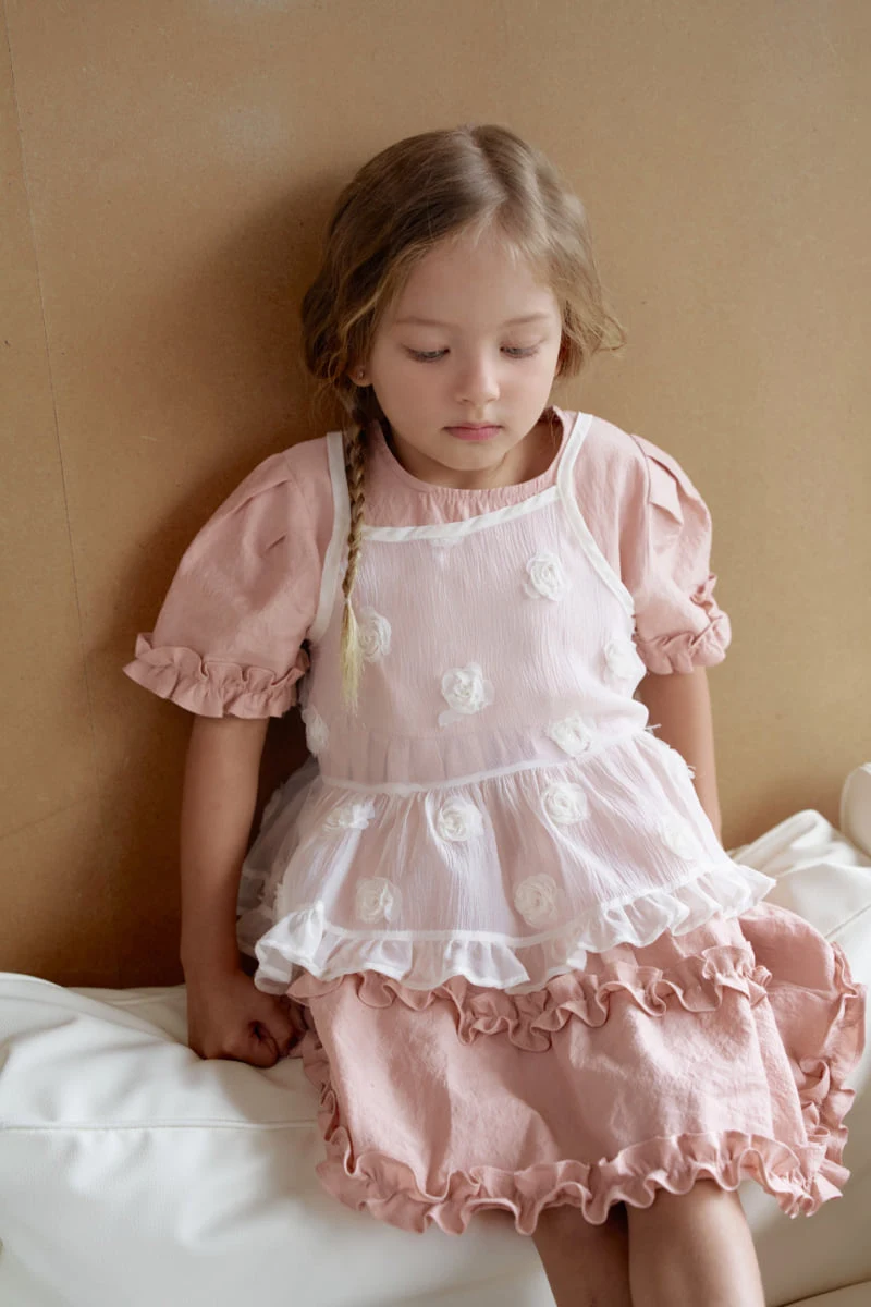 Momo Ann - Korean Children Fashion - #littlefashionista - Rose Strap One-piece - 4