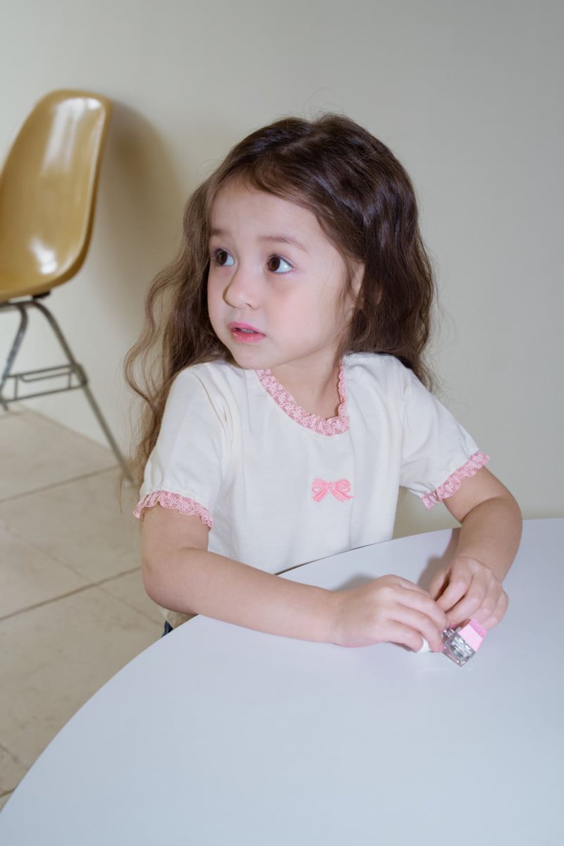 Momo Ann - Korean Children Fashion - #stylishchildhood - Ribbon Lace Tee - 11