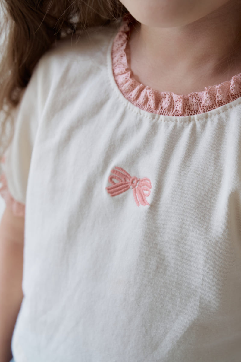 Momo Ann - Korean Children Fashion - #todddlerfashion - Ribbon Lace Tee - 9