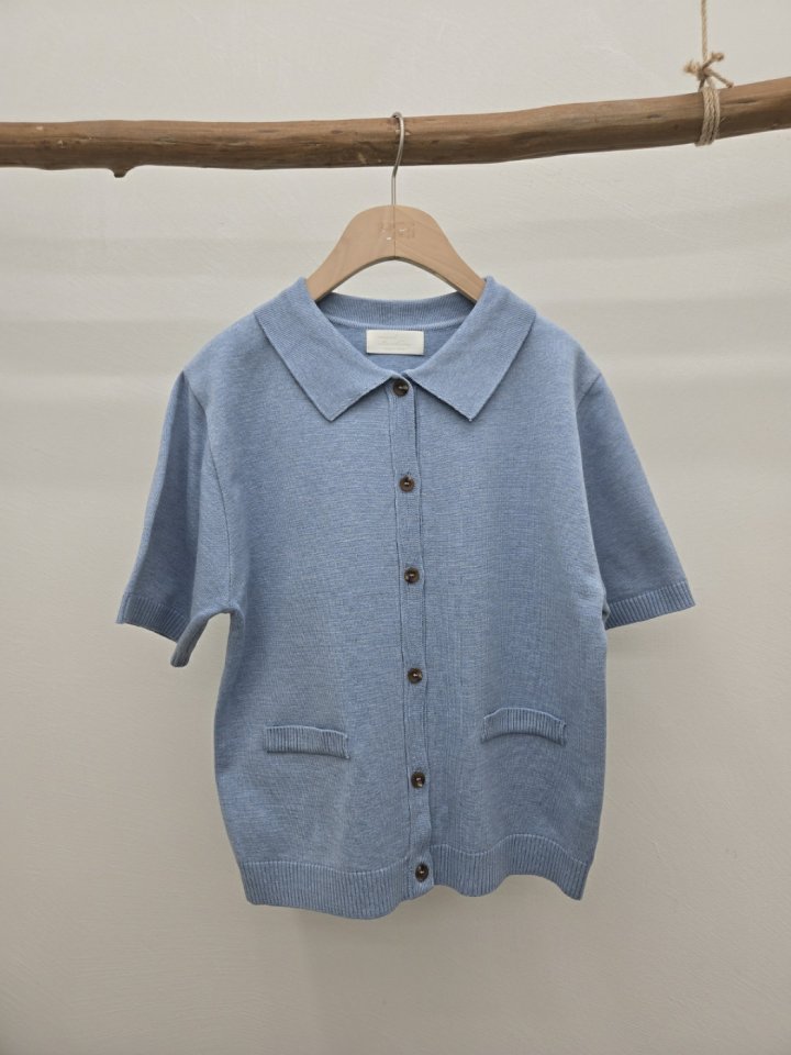 Most - Korean Women Fashion - #momslook - Nick Collar Short Sleeve Tee - 3