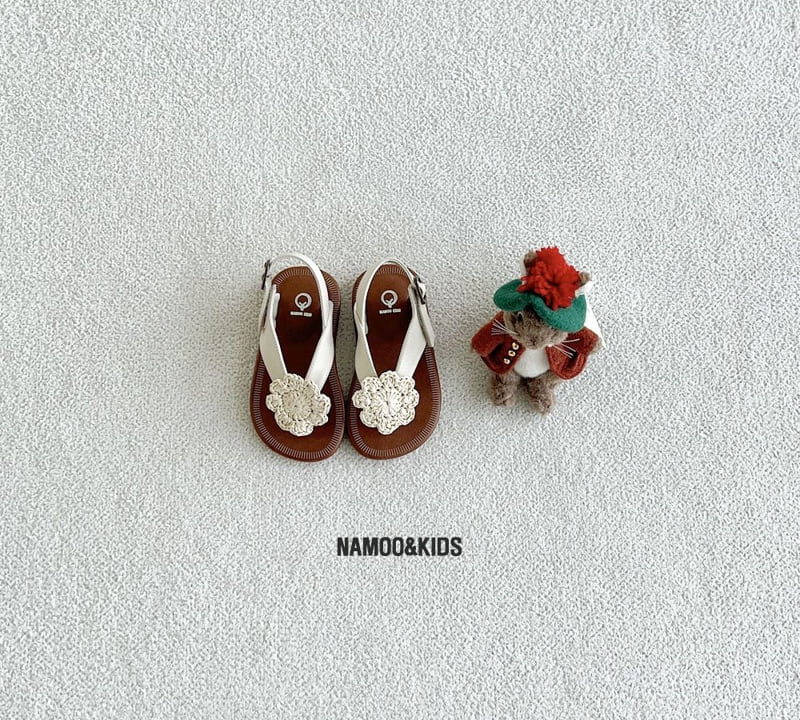 Namoo & Kids - Korean Children Fashion - #childofig - Vanilla Flower Flip Flops - 8