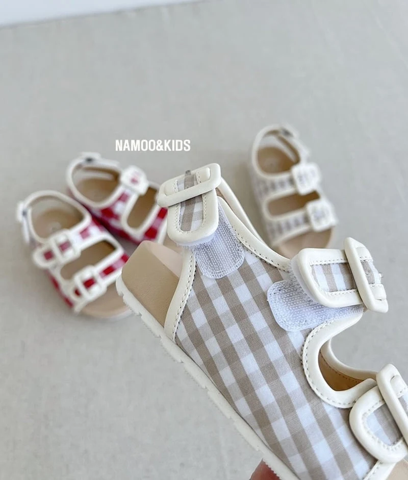 Namoo & Kids - Korean Children Fashion - #littlefashionista - Check Birken Sandals - 7