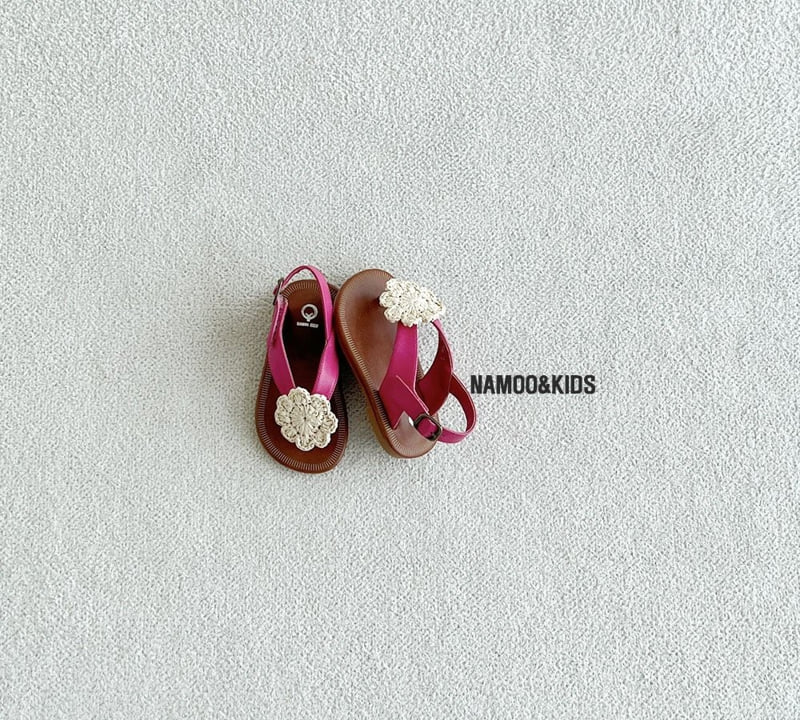 Namoo & Kids - Korean Children Fashion - #minifashionista - Vanilla Flower Flip Flops - 5