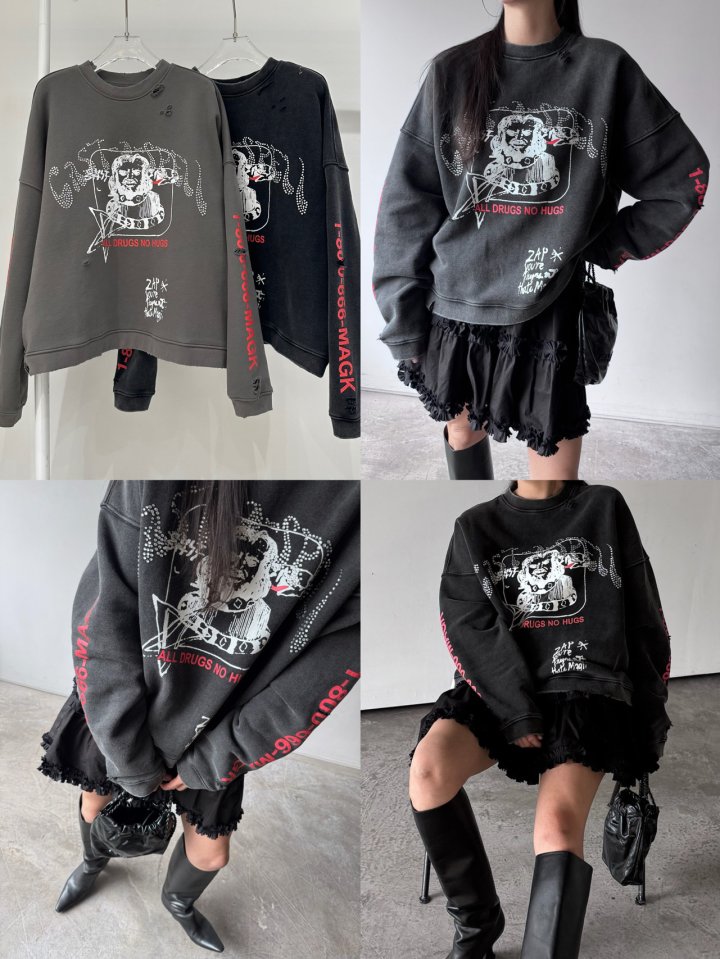 M Hotfix Vintage Sweatshirt by Neroli36 for Women - view 4