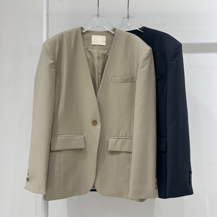 H No-Collar Single Jacket by Neroli36 for Women - view 1