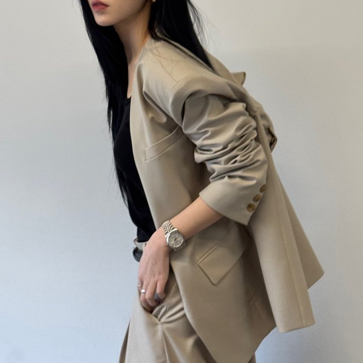 H No-Collar Single Jacket by Neroli36 for Women - view 7