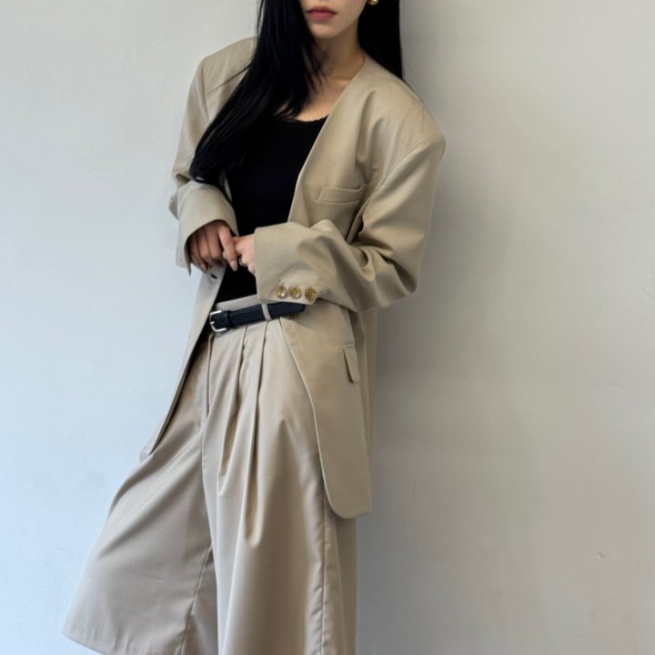 H No-Collar Single Jacket by Neroli36 for Women - view 8