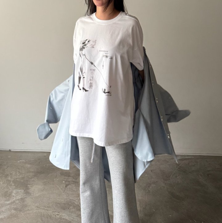 Neroli36 - Korean Women Fashion - #momslook - H Girls Tee - 5