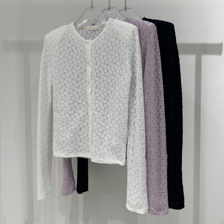 Neroli36 - Korean Women Fashion - #momslook - H Flower Lace Cardigan