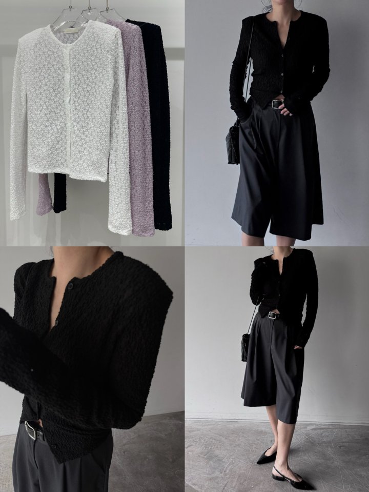 Neroli36 - Korean Women Fashion - #momslook - H Flower Lace Cardigan - 4