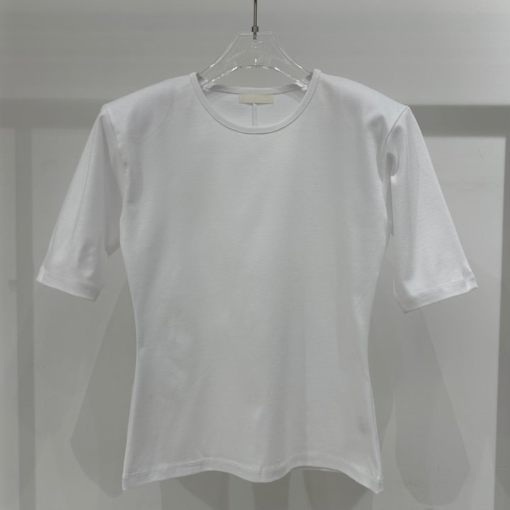 Neroli36 - Korean Women Fashion - #momslook - Back Slit Pad Tee - 2