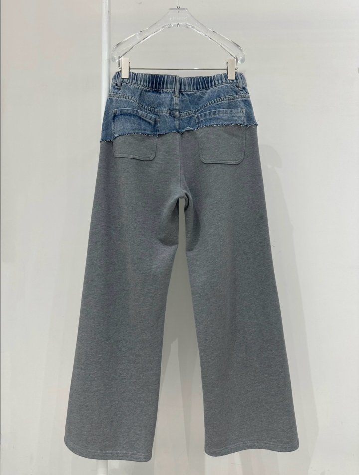 Neroli36 - Korean Women Fashion - #momslook - M Mixed Terry Denim Pants - 3
