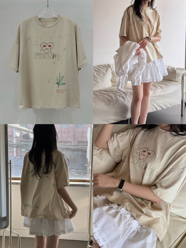 Neroli36 - Korean Women Fashion - #momslook - M Friends Tee - 3