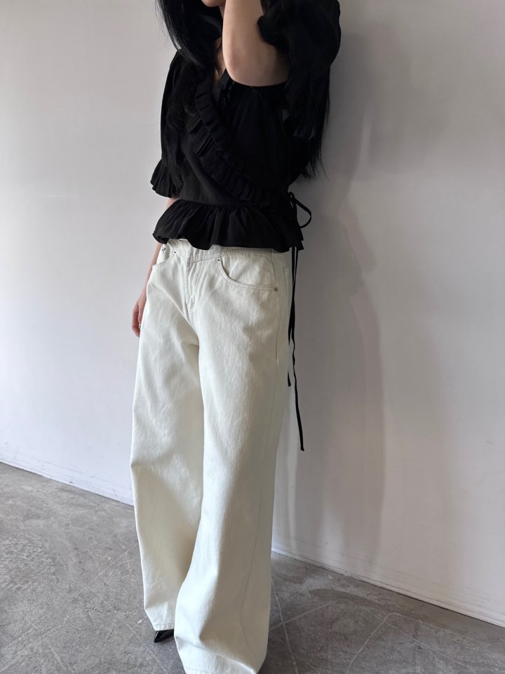 Neroli36 - Korean Women Fashion - #pursuepretty - Frill Wrap Blouse - 5