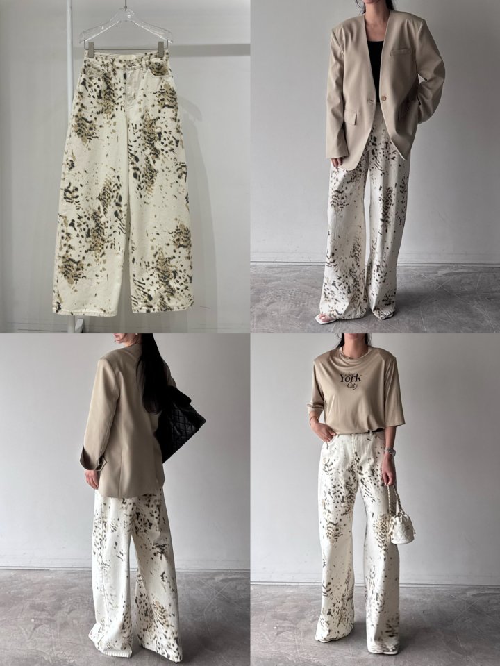 Neroli36 - Korean Women Fashion - #shopsmall - Leopard Denim Pants - 3
