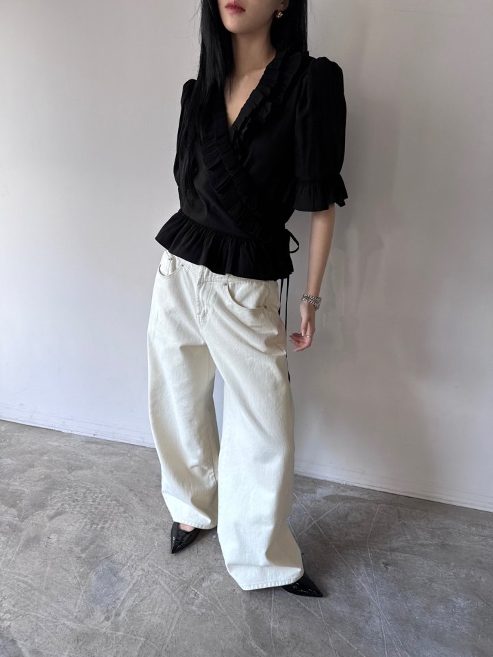 Neroli36 - Korean Women Fashion - #thelittlethings - Frill Wrap Blouse - 10