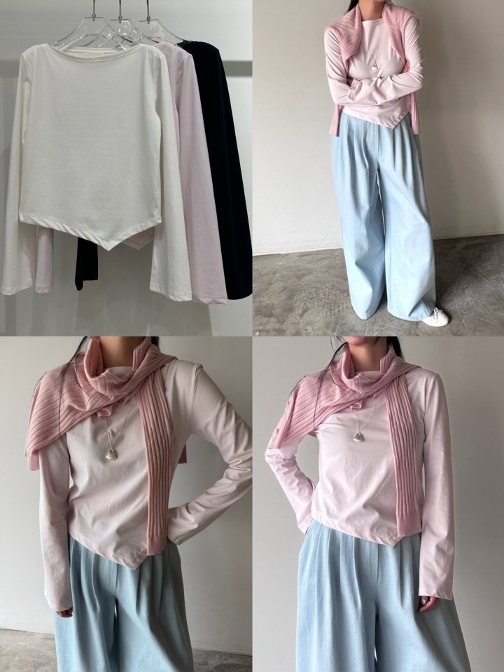 Neroli36 - Korean Women Fashion - #momslook - Eco Asymmetric Tee - 4
