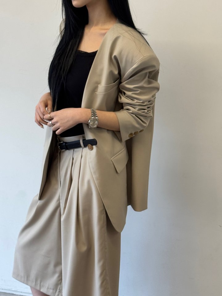 H No-Collar Single Jacket by Neroli36 for Women - view 10