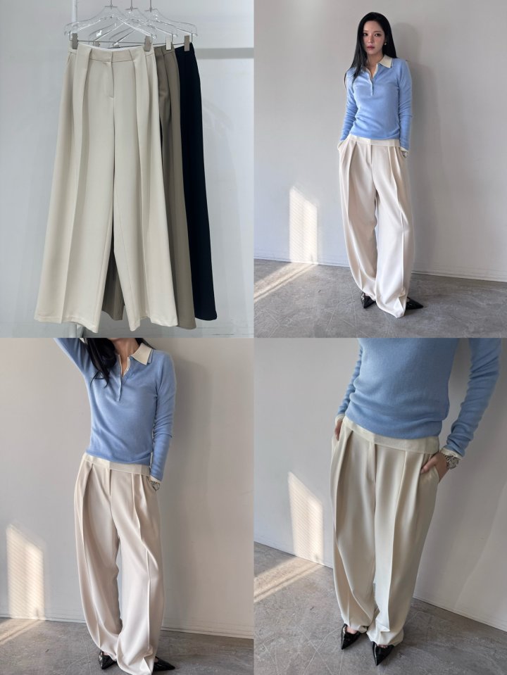 Neroli36 - Korean Women Fashion - #womensfashion - Lumi Belt Pleated Pants - 12